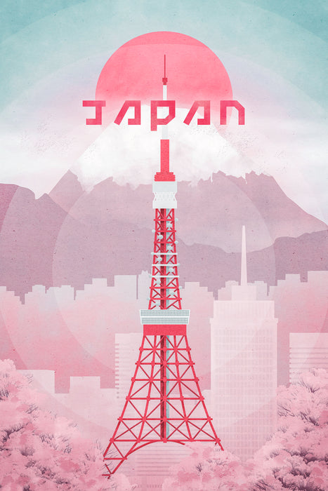 Komar NEU | Keilrahmenbild - Vintage Travel Japan - Größe 40 x 60 cm