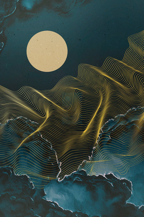 Komar NEU | Keilrahmenbild - Moon Waves - Größe 40 x 60 cm