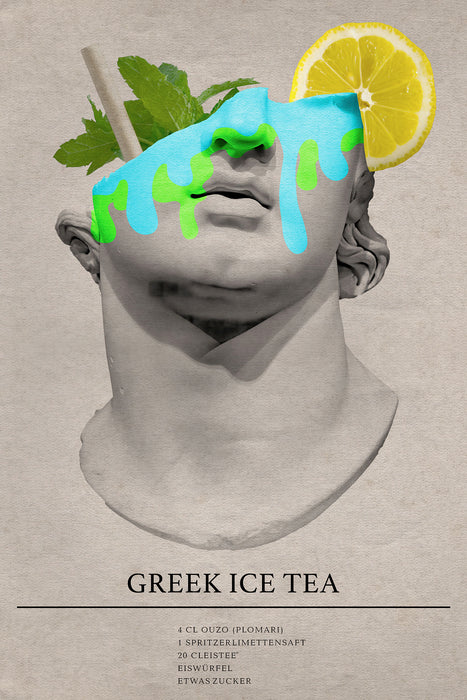 Komar NEU | Keilrahmenbild - Greek Ice Tea Cocktail - Größe 40 x 60 cm