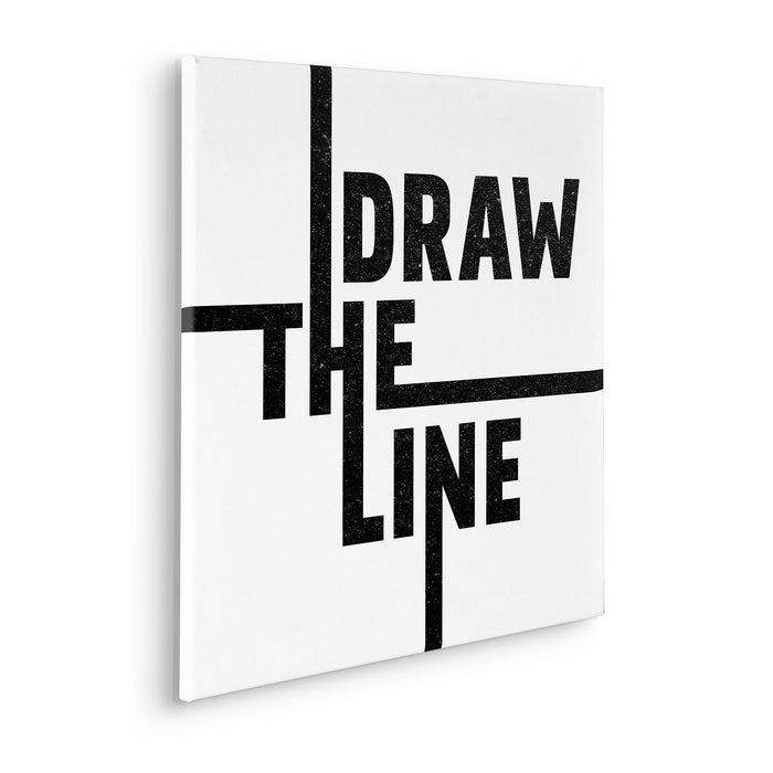 Keilrahmenbild | Typo Draw the Line | 60 x 60 cm