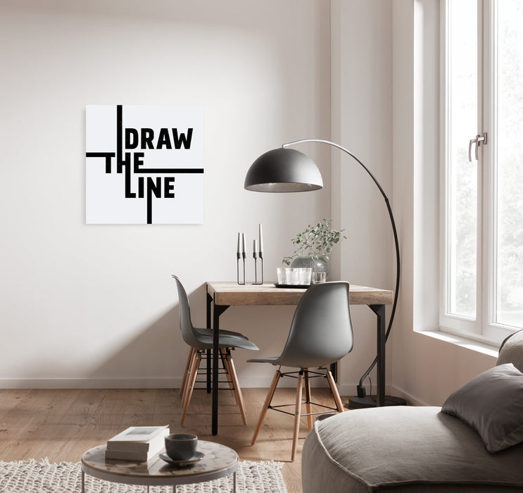 Keilrahmenbild | Typo Draw the Line | 60 x 60 cm
