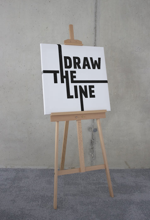 Keilrahmenbild | Typo Draw the Line | 60 x 60 cm