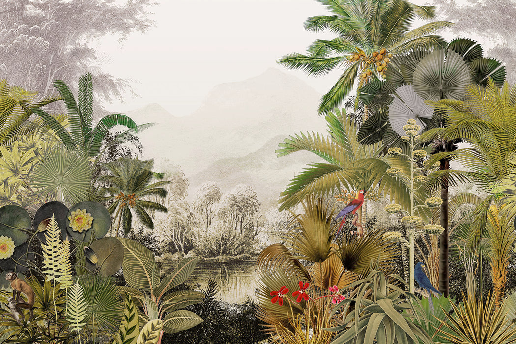 Komar NEU | Keilrahmenbild - Hiding Parrot - Größe 60 x 90 cm