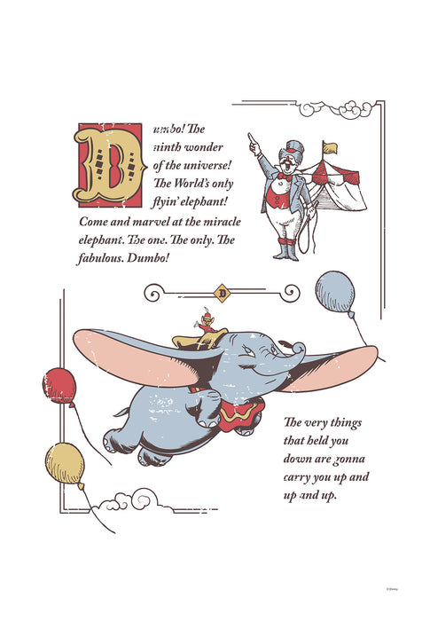 Komar NEU | Keilrahmenbild - Dumbo the Flying Elephant - Größe 40 x 60 cm