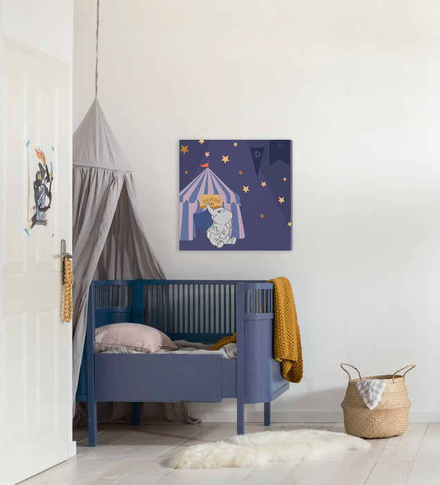 Keilrahmenbild | Starry Night with Dumbo | 60 x 60 cm