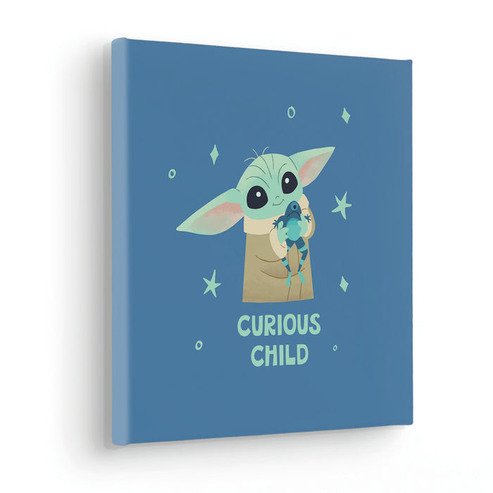 Keilrahmenbild | The Mandalorian Little Grogu Curious | 30 x 30 cm
