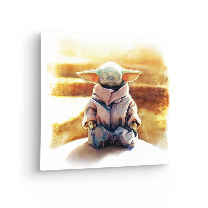 Keilrahmenbild | The Mandalorian Grogu Meditation King | 40 x 30 cm