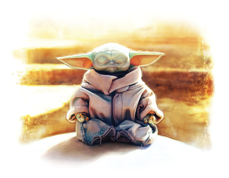 Keilrahmenbild | The Mandalorian Grogu Meditation King | 40 x 30 cm