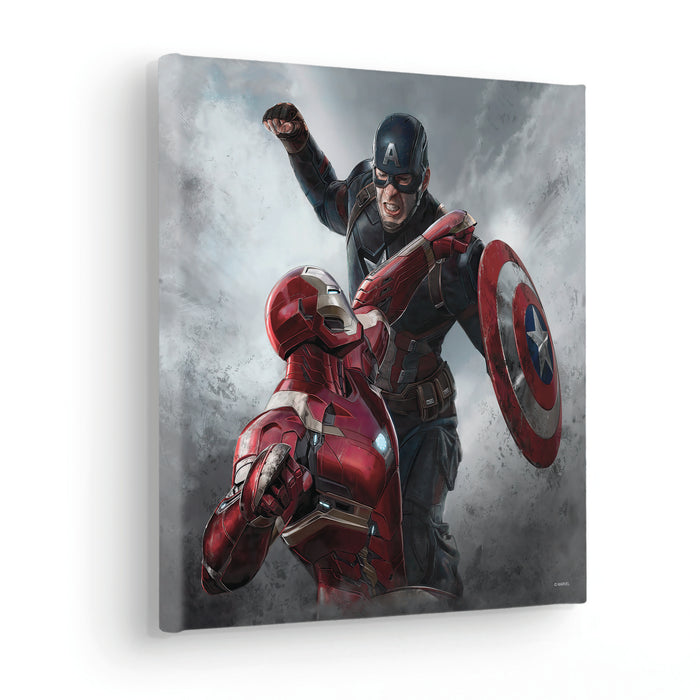 Keilrahmenbild | Captain America vs. Iron Man | 30 x 30 cm