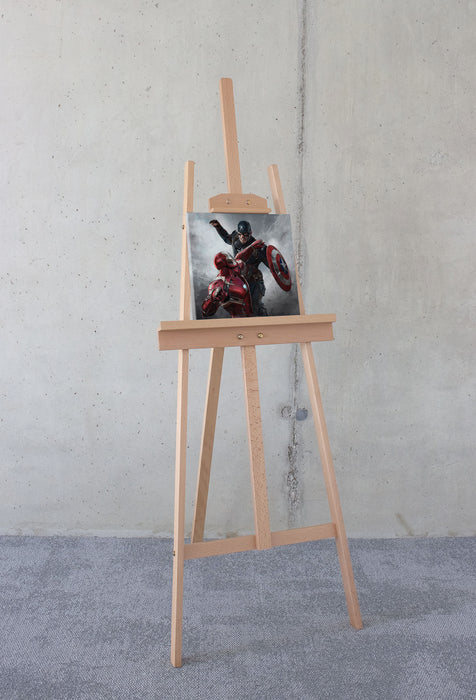 Keilrahmenbild | Captain America vs. Iron Man | 30 x 30 cm