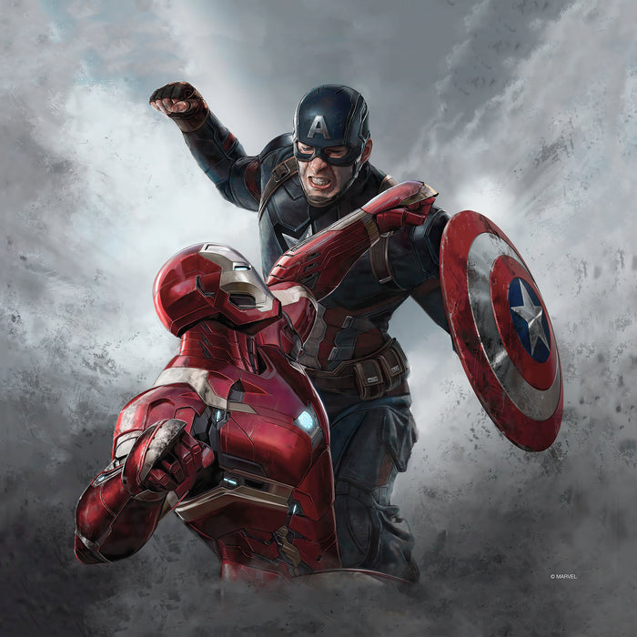 Keilrahmenbild | Captain America vs. Iron Man | 30 x 30 cm