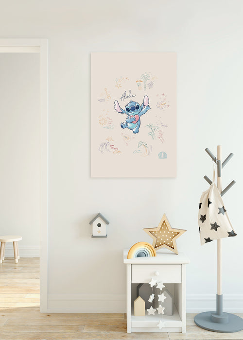 Komar NEU | Komar Keilrahmenbild - Disney Lilo and Stitch In the Sun - Größe: 60 x 90 cm