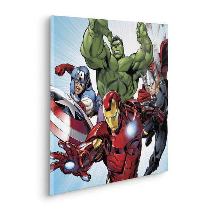 Komar NEU | Komar Keilrahmenbild - Marvel Avengers Teampower - Größe: 60 x 60 cm