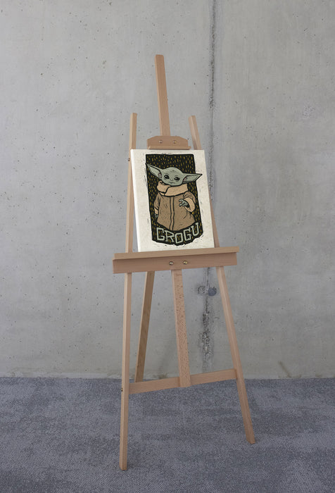 Komar NEU | Komar Keilrahmenbild - Star Wars The Mandalorian Grogu Lino-Cut - Größe: 30 x 40 cm