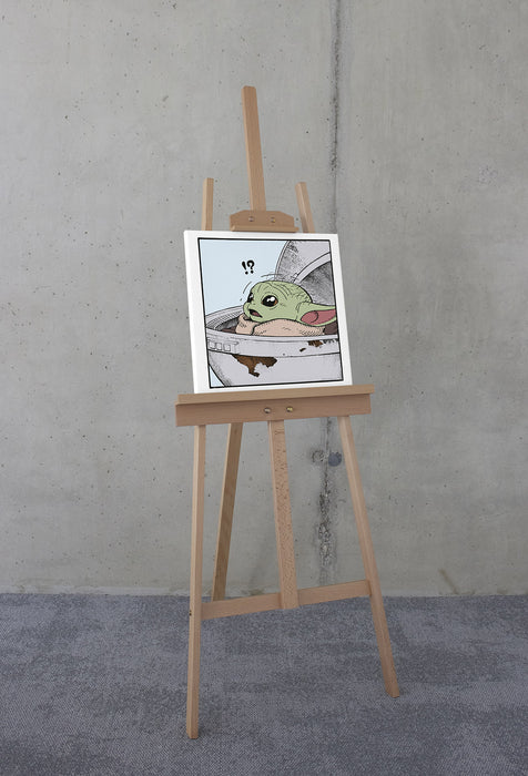 Komar NEU | Komar Keilrahmenbild - Star Wars The Mandalorian Grogu Shocked - Größe: 40 x 40 cm