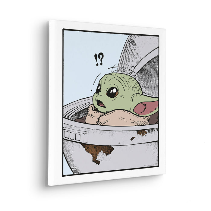 Komar NEU | Komar Keilrahmenbild - Star Wars The Mandalorian Grogu Shocked - Größe: 40 x 40 cm