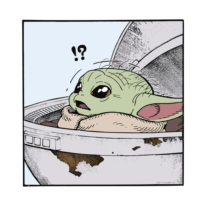 Komar NEU | Komar Keilrahmenbild - Star Wars The Mandalorian Grogu Shocked - Größe: 40 x 40 cm