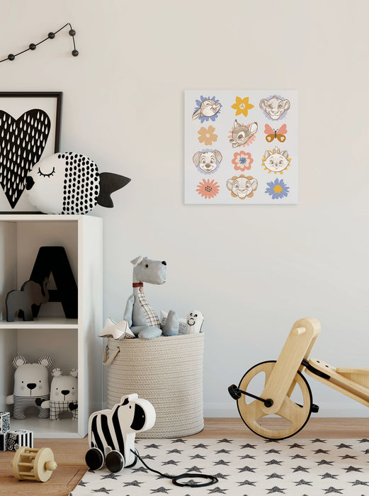 Komar NEU | Komar Keilrahmenbild - Disney Classics Flowerheads - Größe: 40 x 40 cm