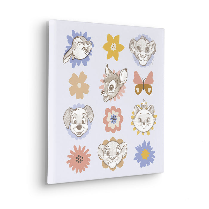 Komar NEU | Komar Keilrahmenbild - Disney Classics Flowerheads - Größe: 40 x 40 cm