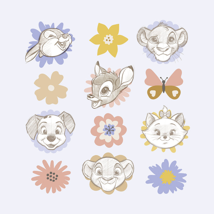 Komar NEU | Komar Keilrahmenbild - Disney Classics Flowerheads - Größe: 40 x 40 cm