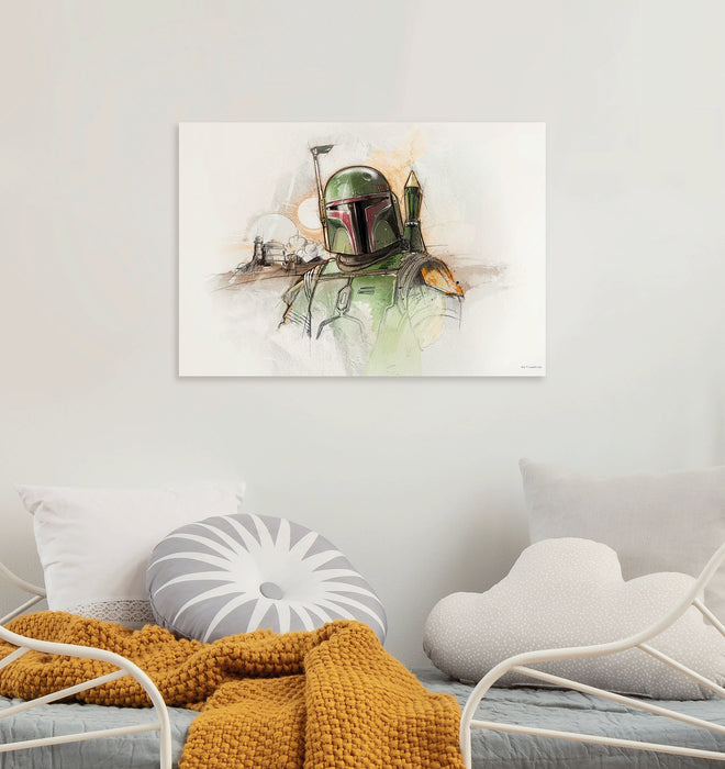 Komar NEU | Komar Keilrahmenbild - Star Wars Boba Fett Sketch - Größe: 60 x 40 cm