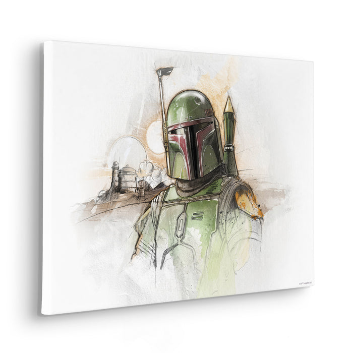 Keilrahmenbild | Star Wars Boba Fett Sketch | : 60 x 40 cm