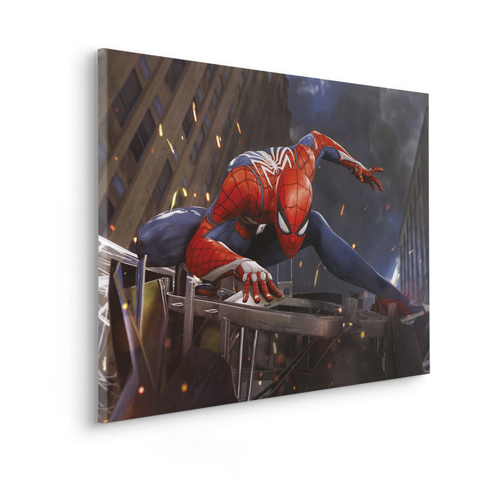 Komar NEU | Komar Keilrahmenbild - Marvel Spider-Man Landing - Größe: 90 x 60 cm