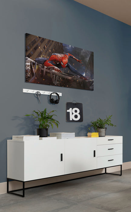 Komar NEU | Komar Keilrahmenbild - Marvel Spider-Man Landing - Größe: 90 x 60 cm
