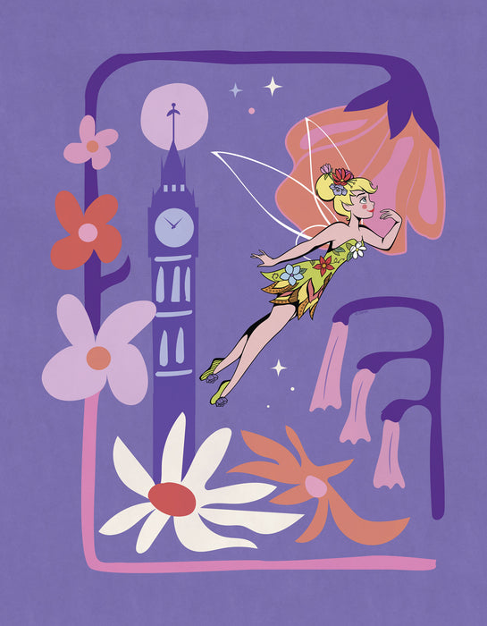 Komar NEU | Komar Keilrahmenbild - Disney Tinker Bell Flower City - Größe: 30 x 40 cm
