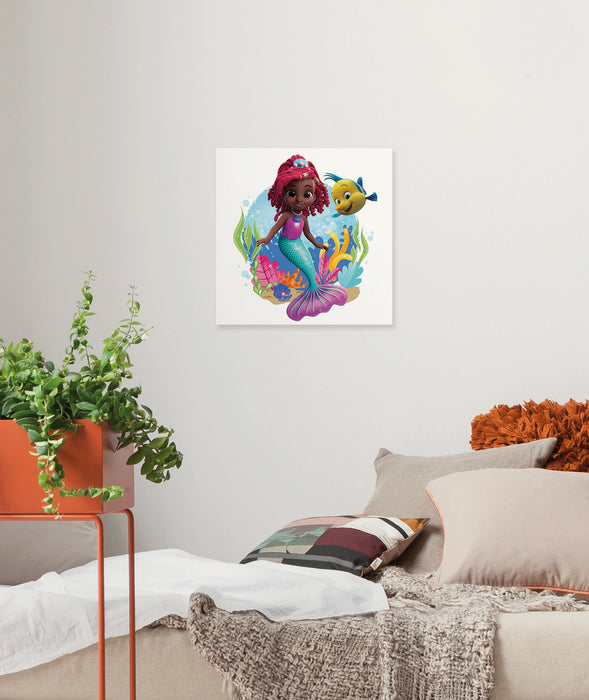 Komar NEU | Komar Keilrahmenbild - Disney Ariel Baby Mermaid - Größe: 40 x 40 cm