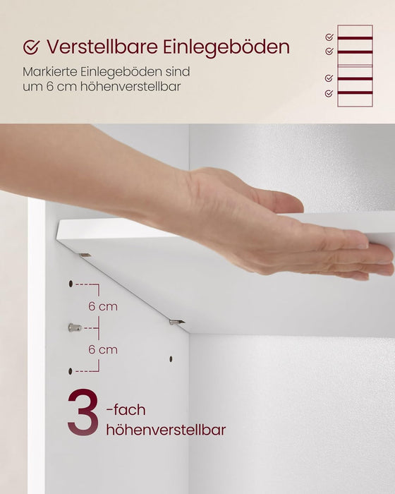 AUSLAUF VASAGLE | 6 Tier Bookcase Storage Shelf for Living Room Office Bedroom Study Scandinavian Style Scandinavian Style 24 x 60 x 178.5 cm weiß LBC169T14