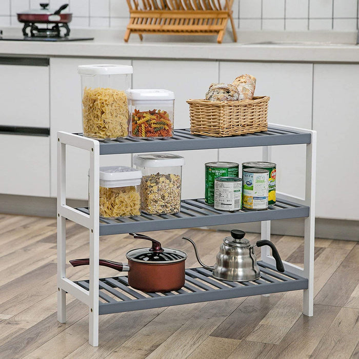 SONGMICS | Schuhregal aus Bambus mit 3 Ebenen