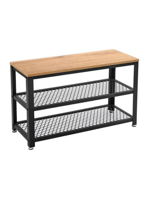 AUSLAUF VASAGLE | LBS073N01 Metal Shoe Rack with 2 Shelves und Bench