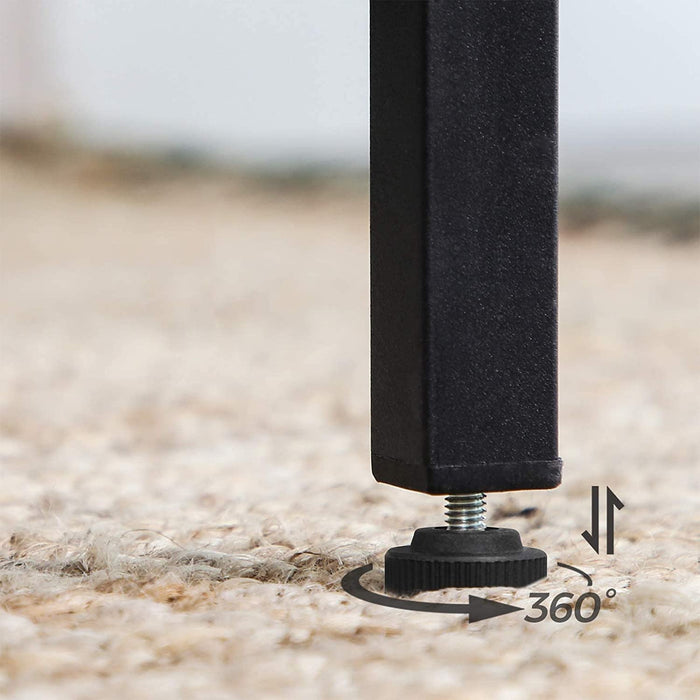 AUSLAUF VASAGLE | Breakfast Bar, Square Tall Bar Table, Heavy-Duty Steel Frame, 60 x 60 x 90 cm, Easy Assembly, for Kitchen Living Room, Industrial Style, rustikal braun und Black LBT25X