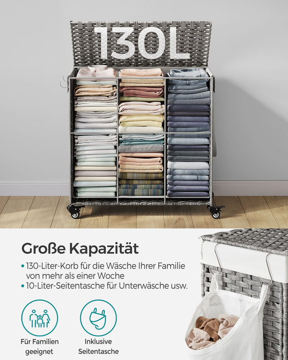 SONGMICS | Wäschekorb mit Rollen