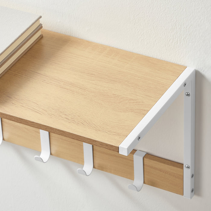 AUSLAUF VASAGLE | 2pc Floating Shelves, 9.53" Deep Wall Mounted Hanging Shelves for Living Room, Kitchen, Bedroom, Bathroom, Storage und Display Shelf Set, Oak weiß