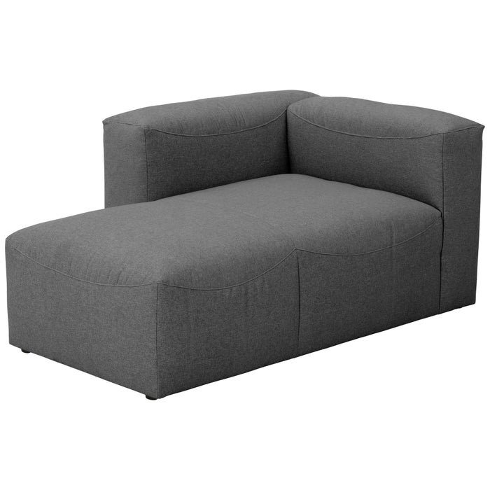 NEU Max Winzer | Lena | Sofa | Longchair Armlehne links | Flachgewebe | Füße Kunststoff Schwarz (Gleiter)