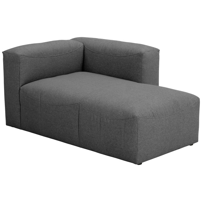 NEU Max Winzer | Lena | Sofa | Longchair Armlehne rechts | Flachgewebe | Füße Kunststoff Schwarz (Gleiter)