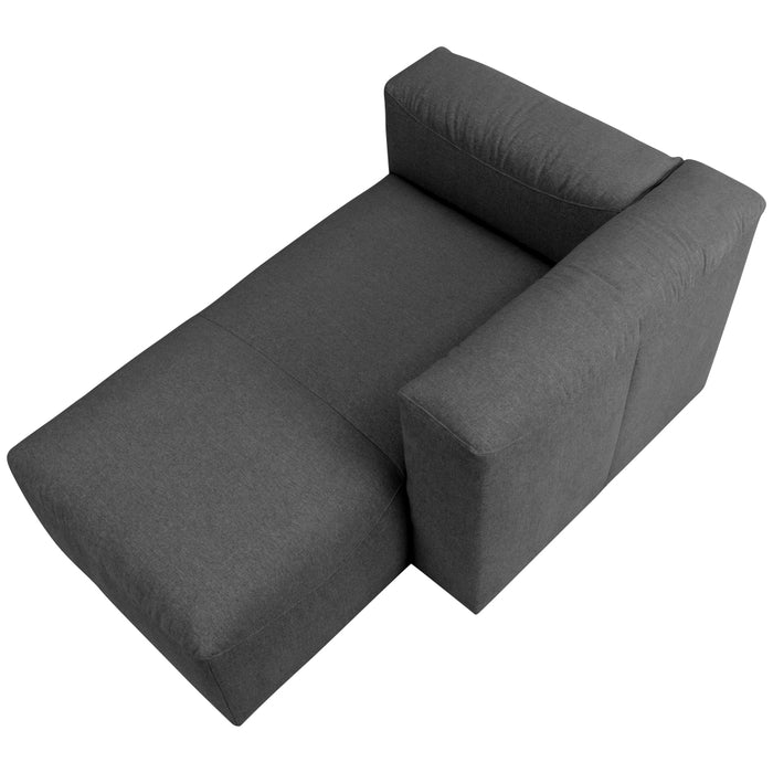 NEU Max Winzer | Lena | Sofa | Longchair Armlehne rechts | Flachgewebe | Füße Kunststoff Schwarz (Gleiter)