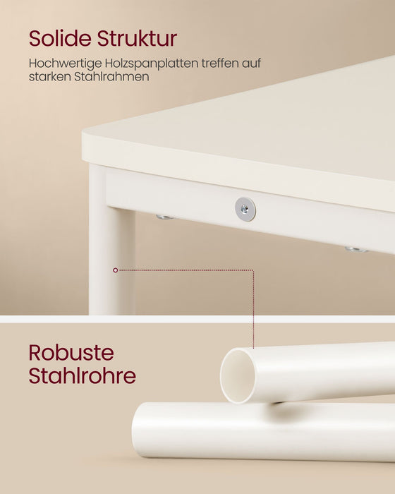 NEU | VASAGLE | Beistelltisch mit 3 Ablagen schmal cremeweiß