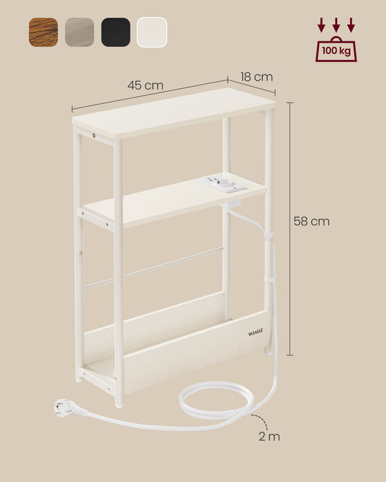 NEU | VASAGLE | Beistelltisch mit 3 Ablagen schmal cremeweiß