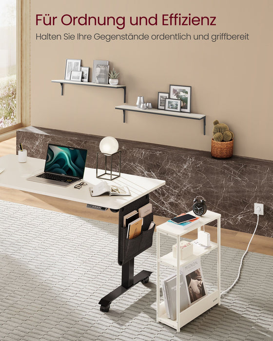 NEU | VASAGLE | Beistelltisch mit 3 Ablagen schmal cremeweiß