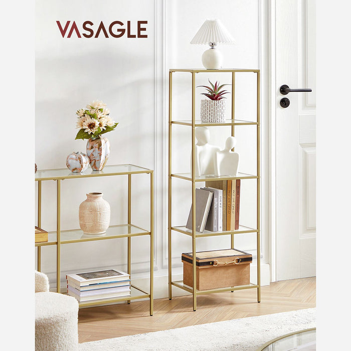 VASAGLE | Standregal mit 5 Glasablagen