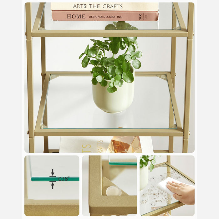 VASAGLE | Standregal mit 5 Glasablagen