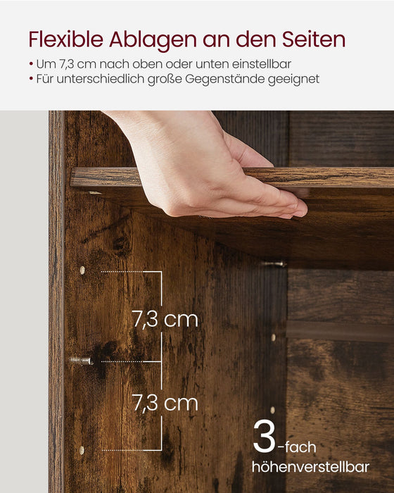 VASAGLE | Schuhbank Sitzbank mit Stauraum 12 Fächer vintagebraun