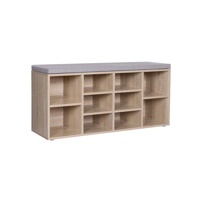 NEU | VASAGLE | Gepolsterte Schuhbank Naturfarben-Grau