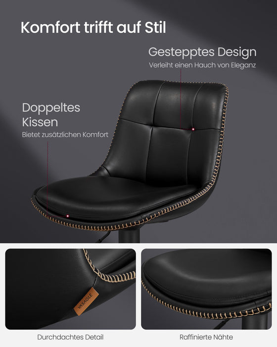 NEU | VASAGLE | Barhocker 2er Set mit Rückenlehne tintenschwarz