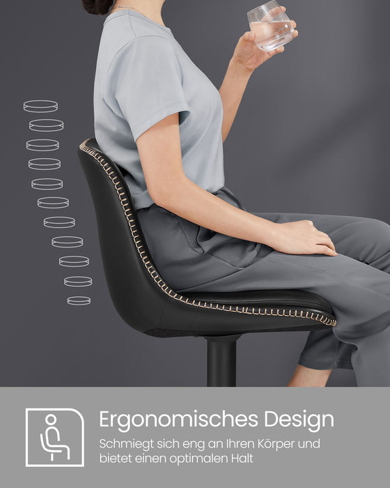 NEU | VASAGLE | Barhocker 2er Set mit Rückenlehne tintenschwarz