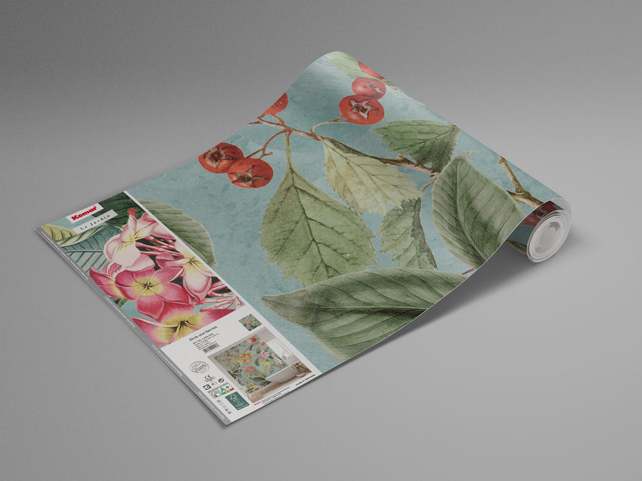 Digitaldruck Vlies Fototapete | Birds and Berries | 200 x 250 cm
