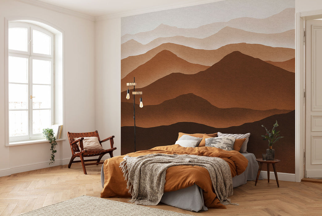 Digitaldruck Vlies Fototapete | Macchiato Mountains | 300 x 250 cm